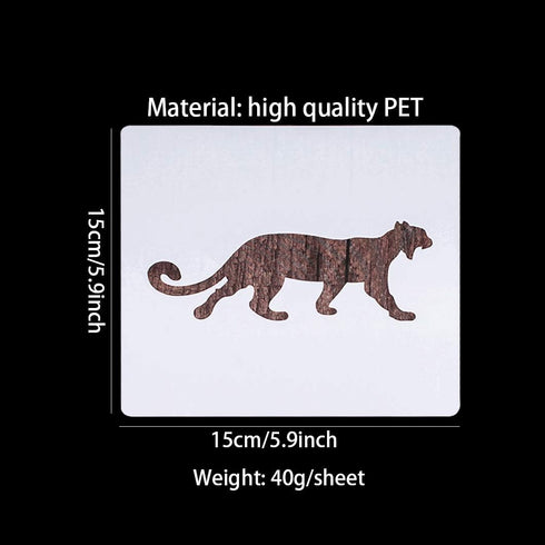 Rolin Roly 9Pcs Animal Painting Stencils Horse Drawing Stencil Forest Animals Painting Template Plastic Templates for DIY Project Giraffe Lion Tig...