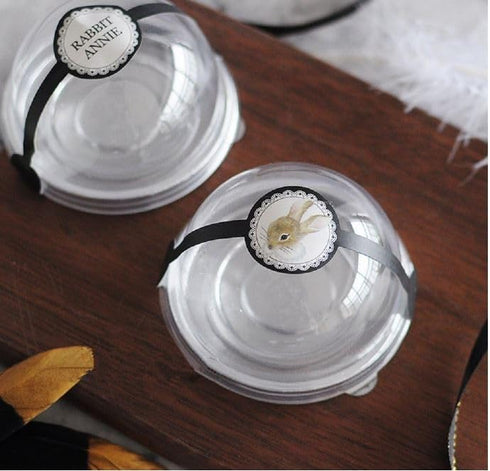 Hewnda 50 Pack 2 Inch of Clear plastic mini cake box muffins box cookies cookies muffins dome box wedding birthday gift box (silver)...