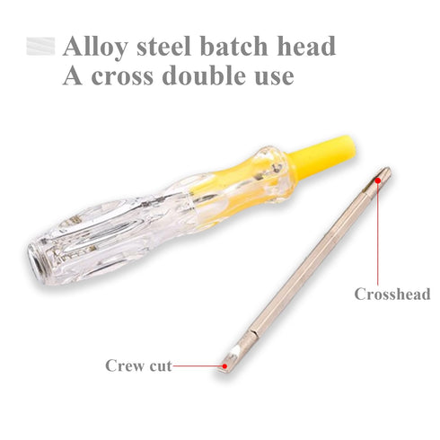 Fielect 2Pcs Voltage Tester Screwdriver, Contact Voltage Tester Pen Light Circuit Tester Voltage Detecter Pen Electric Test Pen Screwdriver 3.5mm ...