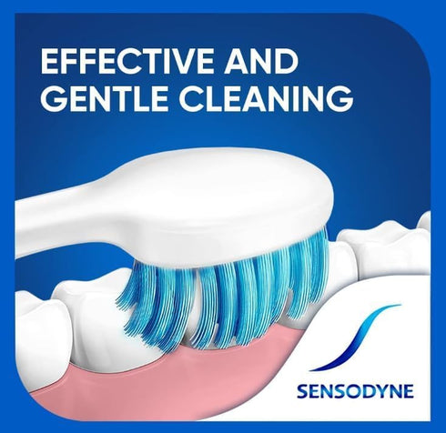 Pack of 3 Sensodyne Sensitive Toothbrush Bundle with 1 Fresh Gel Toothpaste 150g (5.28 oz)...