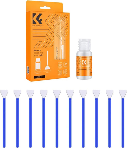 K&F Concept 16mm APS-C Sensor Cleaning Swab*10 + 20ml Sensor Cleaner, DSLR SLR Digital Camera CMOS and CCD Sensor Cleaning Swab Kits for Nikon Son...