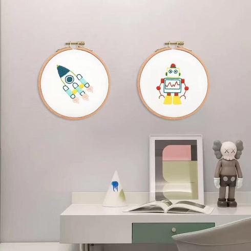 Beginner DIY Hand Embroidery kit for Home Decoration Hanging Pictures Large Pine Cones...