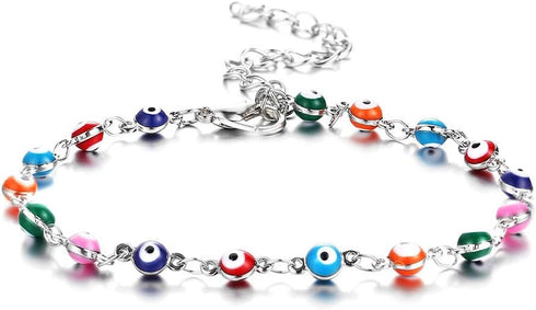 Beads Evil Eyes Ankle Barefoot Link Chain Bracelet Tiny Bead Anklet Boho Summer Beach Foot Chain Jewelry Anklets for Women Girls Sandal Turkish Je...