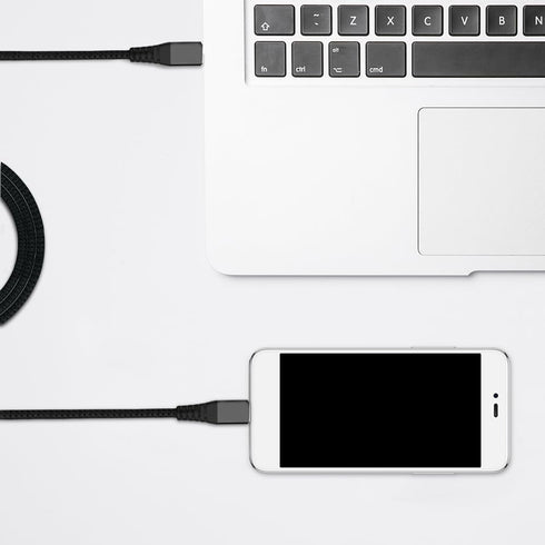 2-Pack Braided USB C to USB C 60W Fast Charging Cable (Black) for iPhone 15/15 Pro/15 Plus/ 15 Pro Max, Samsung Galaxy S22/23, MacBook Pro (6.6 fe...