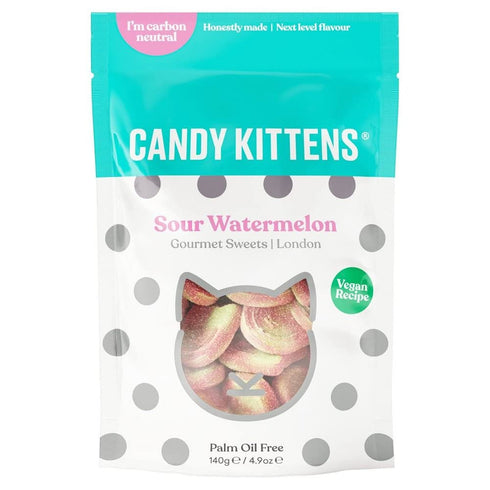 Candy Kittens Sour Watermelon Plant-Based Candy - Palm Oil Free, No Artificial Colors or Sweeteners, Natural Fruit Flavour Candy - Gummy Chewy Gou...