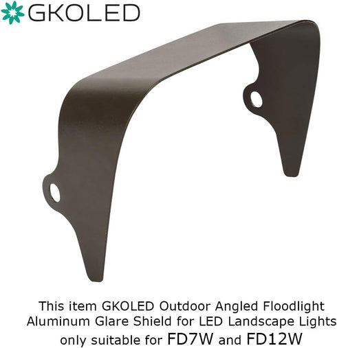 GKOLED Outdoor Angled Floodlight Aluminum Glare Shield for LED Landscape Light...