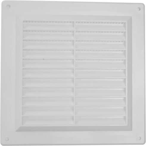 6" x 6" Inch White Air Vent Cover with Built-in Pest Guard Screen, HVAC Vent Duct Cover, Vent Cap Plastic