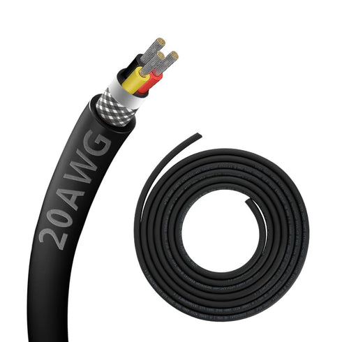 20AWG 20/3 3 Core Shielded Wire CNC Wire (18FT) UL2464 Tinned Copper Core 20 Gauge Cable Speaker Wire for CNC Router Machine, CNC VFD Spindle, Ele...