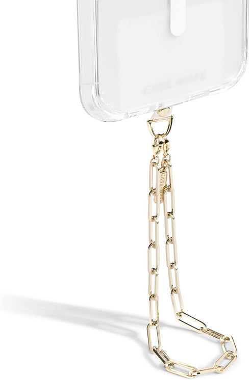 Case-Mate Phone Charm with Gold Metal Chain | Detachable Anti Theft Phone Strap | Hands-Free iPhone Wrist Strap for Women | Phone Chain Wristlet -...
