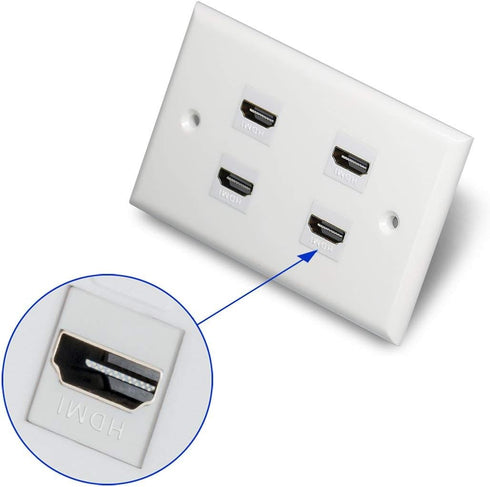 HDMI Keystone Jack 4K, 20 Pack HDMI Keystone Insert Female to Female Coupler Video Adapter (White)...