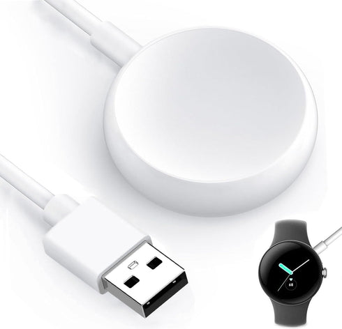 USB Watch Charger Cable for Google Pixel-Watch, Magnetic Replacement Charging Cable Cord Stand for Google Pixel Smartwatch, White, 3.3FT......