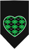 Pet and Dog Bandana Screen Printed, Green Argyle Heart Gray Small...