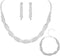 Unicra Wedding Jewelry Sets Silver Rhinestone Necklace Earrings Bracelet Sets Prom Jewelry Accessories for Women and Brides...