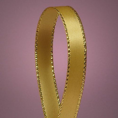 Antique Gold Satin Ribbon with Gold Edges, 3/8" X 50Yd...