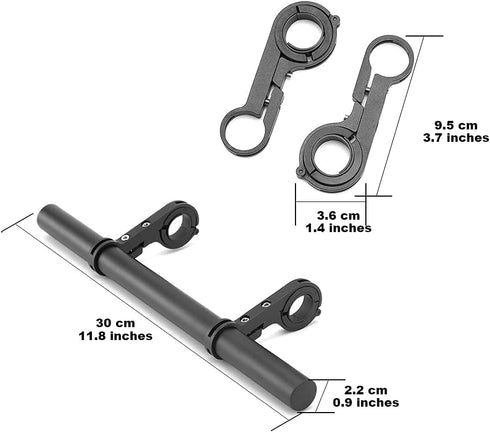 Bicycle Extension Bracket?Aluminum Alloy Bike Double Handlebar Extender for Holding Bicycle Speedometer, Phone Light Mount Holder(Black)...