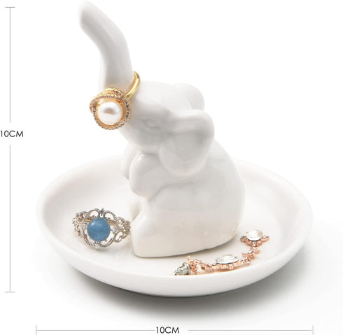 PUDDING CABIN Elephant Gifts for Women Wedding Ring Holder Ring Dish Christmas Gifts for Women Mom Girls Aunt Sisters Engagement Bridal Shower Xma...