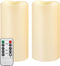 Waterpoof Flameless Remote Control Candles 2PACK(D3''*H5.5'')Battery Operated Flickering LED Pillar Candle,plastic with 10-Key 24Hours Timer for O...