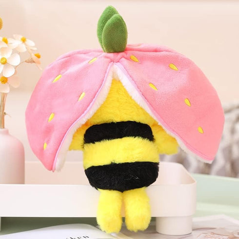 MIAODAM Bee Plush Toy, 11.8" Bee Stuffed Animal, Strawberry Turn Into Stuffed Bee Plush, Soft Plush Doll Birthday Party, Christmas, Valentine Gift...