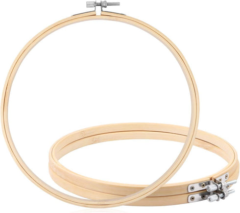 3 Pack Embroidery Hoops, KISSBUTY 7.9 inch/ 20cm Bamboo Embroidery Hoop Round Bamboo Circle Cross Stitch Hoop Ring for Art Craft Handy Sewing (3)...