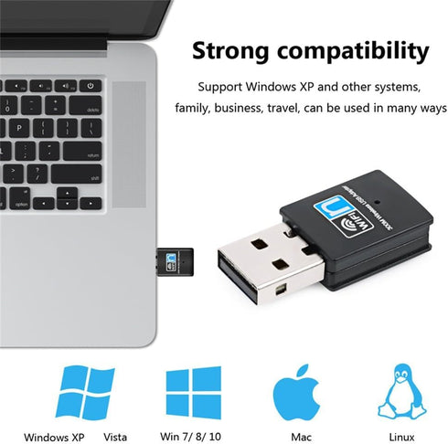 300Mbps USB WiFi Adapter, Wireless LAN Network Card Adapter Stick USB 2.0 Dongle for Desktop Laptop PC Windows 10 8 7 XP MAC OS (Plug-and-Play for...