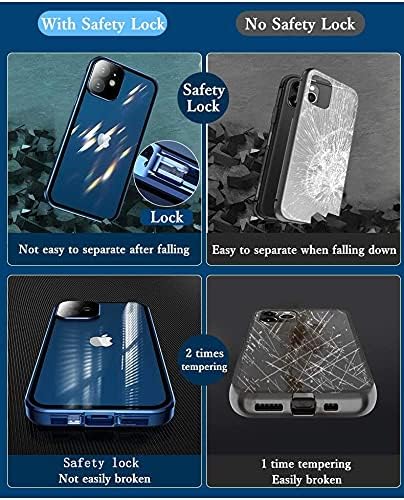 Anti-spy Screen iPhone12Promax case?Lock + Magnetic adsorption Anti-Peeping Metal Frame 360 Full Body Protective Cover Double-Sided Glass Lens Pro...