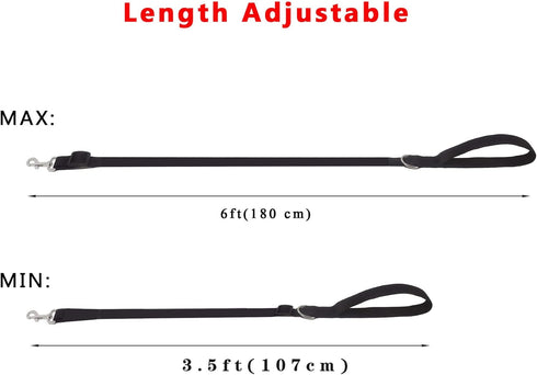 6FT/ 10FT Adjustable Dog Leash, Nylon Dog Leashes for Medium Large Dogs (6FT, Pink)...