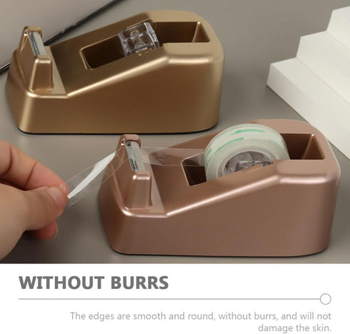 Washi Tape Cutter Office Tape Dispenser Portable Tape Holder Non-Skid Desktop Tape Dispenser Tape Roll Dispenser for Tape Cutter Golden Small Busi...