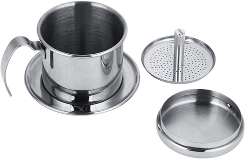 Coffee Filter Vietnamese Coffee Drip Filter Stainless Steel Vietnamese Coffee Maker Coffee Maker Pot Single Serving Cup Manual Coffee Infuser Filt...