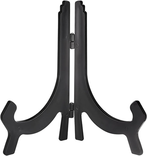 uxcell 10" Easel Plate Holder, Plastic Folding Display Stand Black for Decorative Picture Frame...