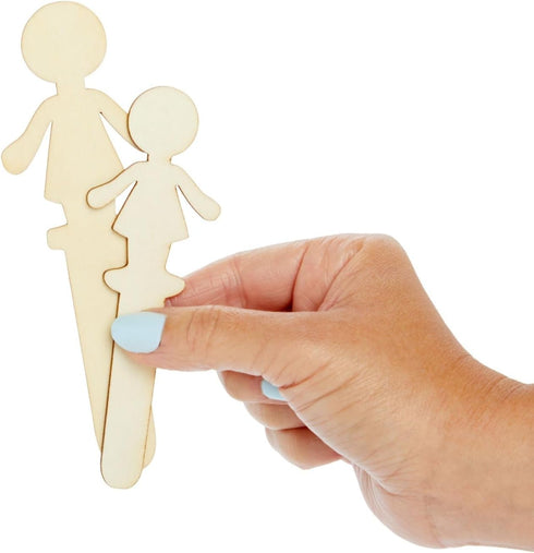 Juvale 100 Pack Unfinished People Shaped Craft Sticks, Wooden Popsicle Sticks for DIY Projects...