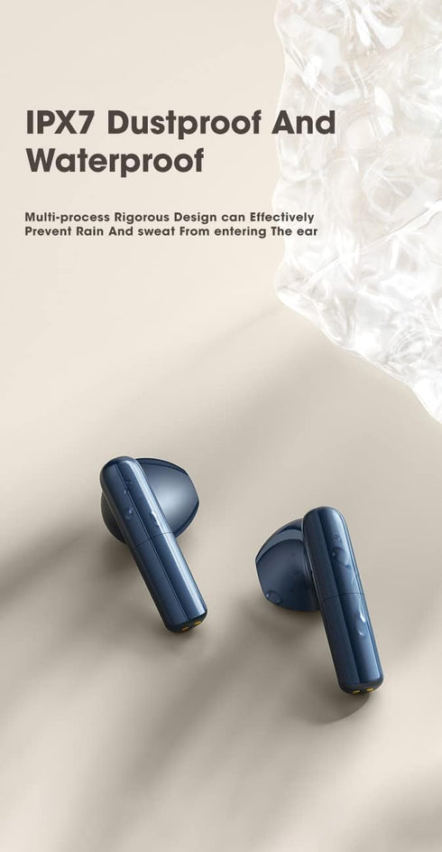 Acuvar in-Ear Wireless Bluetooth 5.1 Headphones, Earbuds IPX7 Waterproof with Microphone Rechargeable USB C Case with Round LCD Display for Smartp...