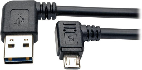 TRIPP LITE Reversible USB Charge Cable Left Right A to Right 5-Pin Mic B (UR05C-003-RARB)...