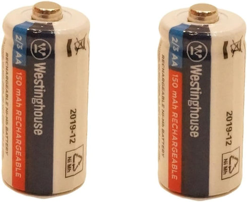 2X 2/3 AA Ni-Mh Battery Westinghouse Rechargeable 1.2 V Volt 150 mAh Reusable Chargeable...