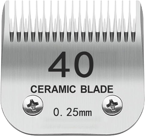 40# Pet Dog Grooming Detachable Blades, Compatible with Andis Size-7FC Cut Length 1/100"(0.25mm), Most A5,KM Series Clippers,Made of Ceramic Blade...