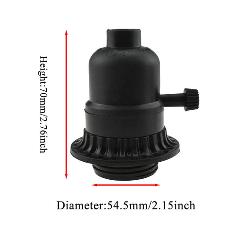 HAHIYO E26 Lamp Socket Screw in Mount Light Socket Bulb Holder Fixture Easy Wire Tighten Down Not Loose Twist PBT+ Plastic Maximum for Decor Table...