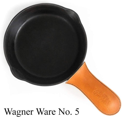Leather Cast Iron Handle Cover - Extra Thick, Easy to Grip, Heat Resistant, Cast Iron Pot Holders - Best Skillet Handle Cover Works with Vintage S...