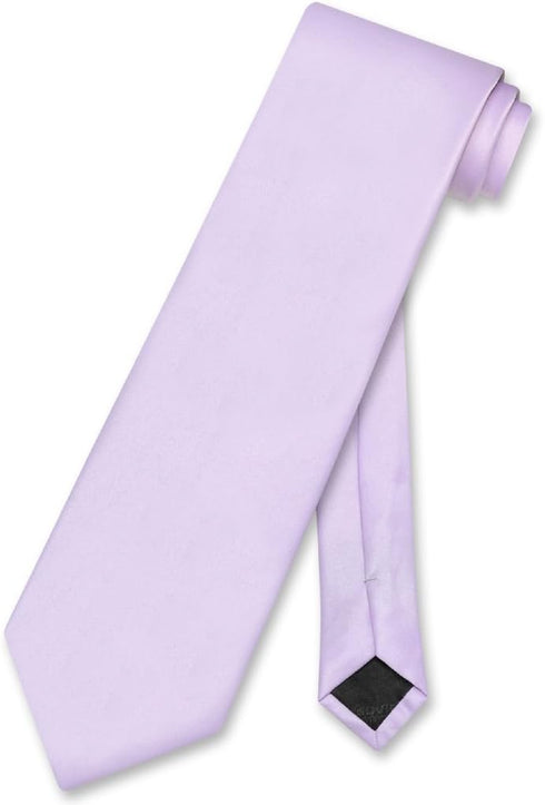 Vesuvio Napoli NeckTie Solid Lavender Purple Color Men's Neck Tie, Lavender Light Purple, One Size...