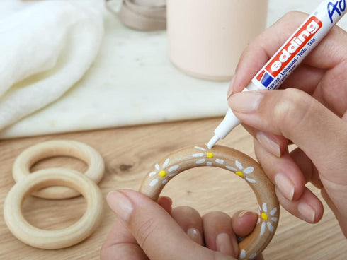 edding 5300 acrylic marker fine - sunny-yellow - 1 waterproof acrylic paint marker - fine round nib 1-2mm - acrylic paint pen for drawing on canva...