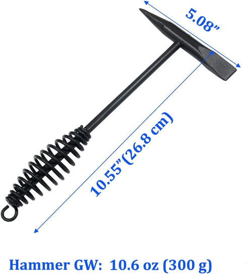 10.6 oz 300g Spring Handle Welding Chipping Hammer with 2 pack Nylon Clean Brush and 2 packs Steel Wire Brush 5 in 1 Kit...