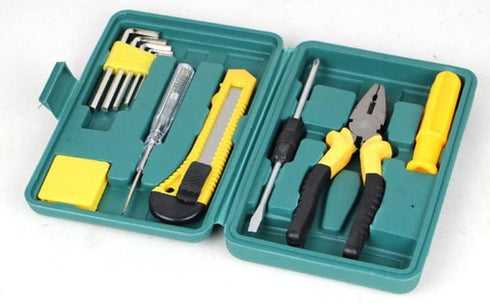 Hardware Repair Toolbox Multi-function Car Kit Metal Screwdriver Set Home Repair Kit Seven-piece Set Portable Plastic Storage Box...