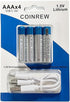 AAA Lithium-Ion Rechargeable Batteries - 616mAh, 1100mWh, USB-C, 4-Pack with Multi-Port Charging Cable - Durable & Eco-Friendly for Everyday Devic...