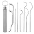 Dental Teeth Pick Stainless Steel Toothpick Set Reusable Tooth Stains Remover Dental Tool Teeth Cleaning Tools with Holder for Outdoor Picnic, Cam...
