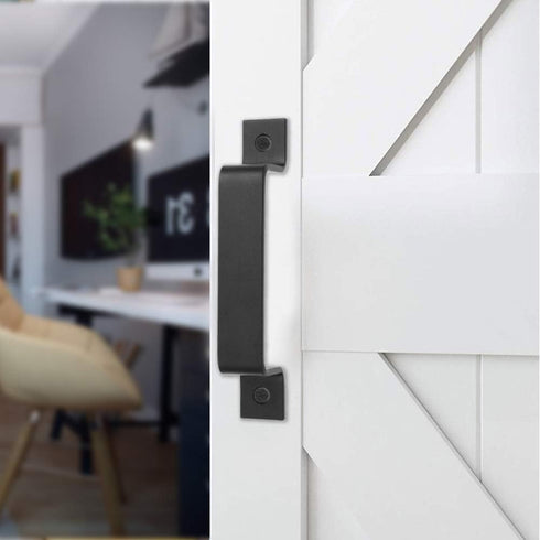 Kare Kind 1x Barn Door Handle (Black) - 7.48-inch Steel with Smooth Edges - Rustic Door Pull for Barn Doors, Sheds, Garages, Gates - Tapping Screw...