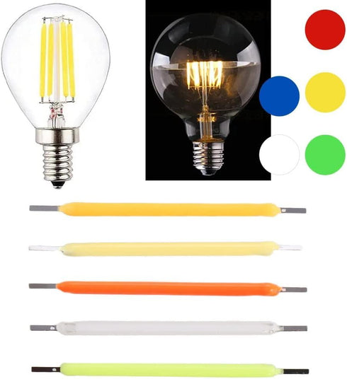 Edison Bulb LED Filament Lamp Parts, DC3V DC12V LED Chip Incandescent Light LED Bead Light Accessories Diodes for Repair LED Bulb Tubt(Warm Light)...