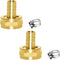 Joywayus 2Pcs 1/2" Barb x 3/4" Female GHT Thread Swivel Brass Garden Water Hose Pipe Connector Copper Fitting with Stainless Clamp House/Boat/Lawn...