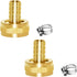Joywayus 2Pcs 1/2" Barb x 3/4" Female GHT Thread Swivel Brass Garden Water Hose Pipe Connector Copper Fitting with Stainless Clamp House/Boat/Lawn...