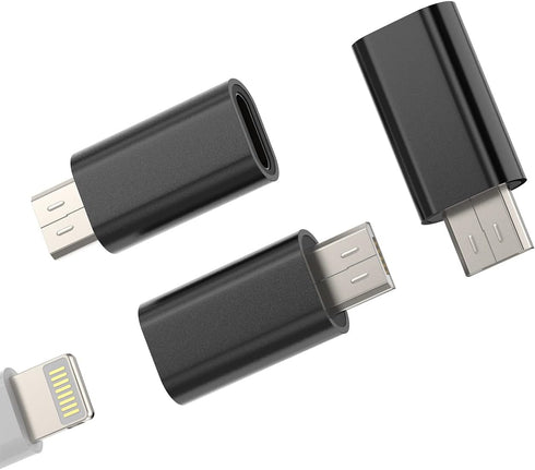 Lightning Female to Micro USB Male Charger Adapter(3pack)Android Power Charging Data Sync Charge Cable Port Converter for Galaxy S7 Active S6 Edge...