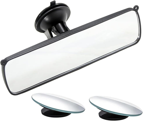 Rear View Mirror, KITBEST Universal Rearview Mirror, Car Interior Rear View Mirror with Adjustable Suction Cup, Car Inside Mirror for SUV, Vans, T...