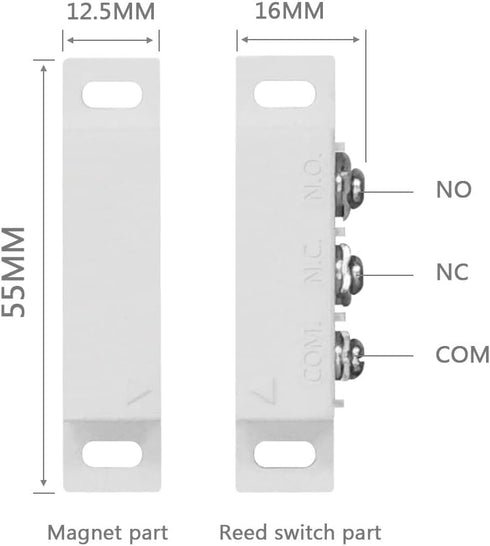 2 Sets NO&NC Magnetic Switch Door Contact Sensor Surface Mounted...