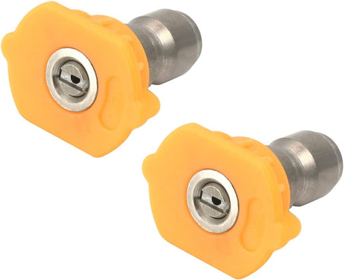MroMax Pressure Washer Spray Nozzle Tips, 1/4" Stainless Steel, Yellow 2Pcs (15 Degree, 1.6mm Orifice Diameter)...